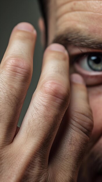 Foto nahaufnahme eines portraits einer männlichen hand, die von ki generiert wurde