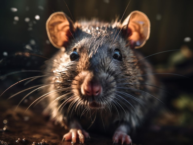 Nahaufnahme eines Rattenporträts, erstellt mit generativer KI-Technologie