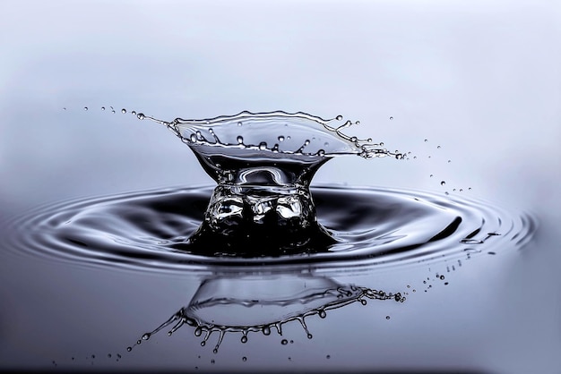 Nahaufnahme eines Spritzes im Wasser