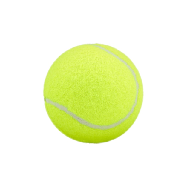 Foto nahaufnahme eines tennisballs auf weißem hintergrund