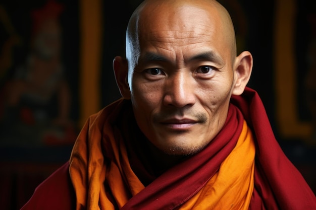 Nahaufnahme eines tibetischen Mönchs