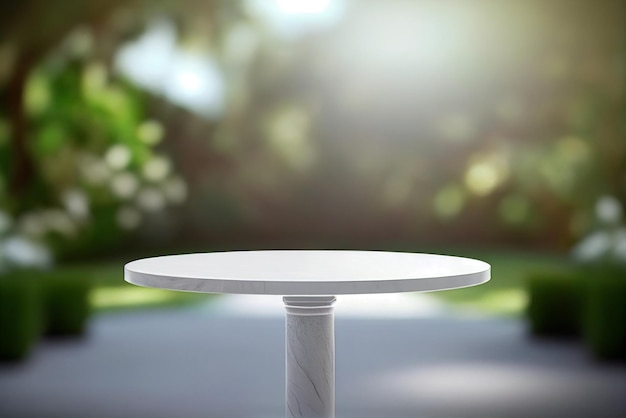 Nahaufnahme eines Tisches mit generativer KI auf weißer Oberseite