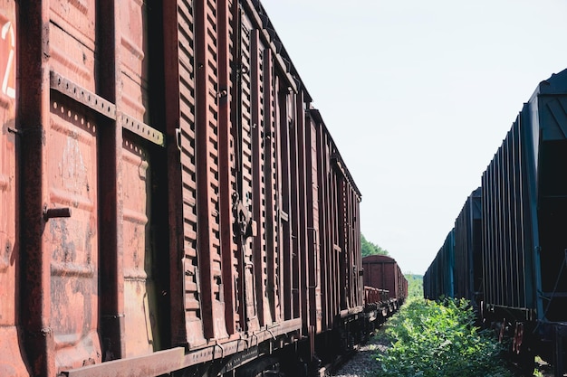 Nahaufnahme eines Waggons Alter Wagen