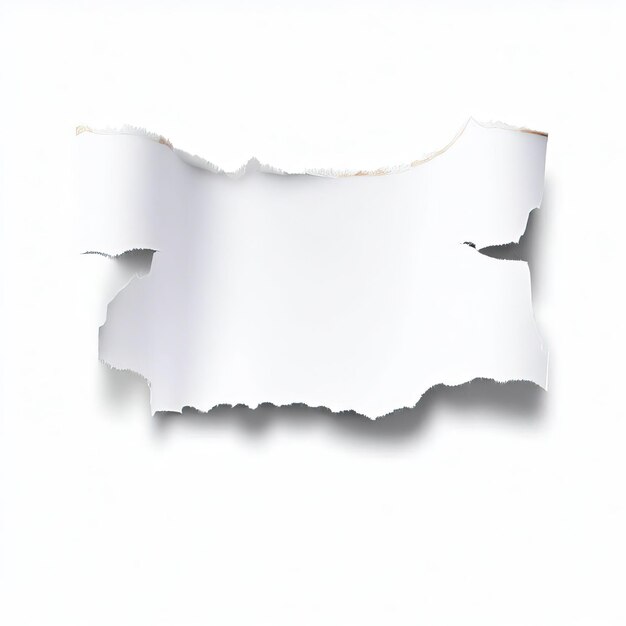 Foto nahaufnahme eines weißen zerrissenen papiers mit kopierraum zerrissenes papier isoliert generative ki