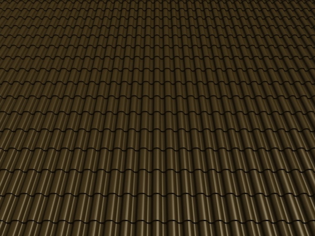 Nahaufnahme eines Ziegeldachs, 3D-Rendering