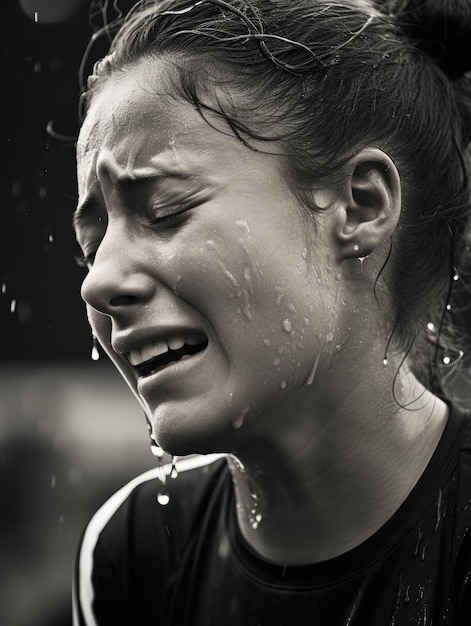 Foto nahaufnahme emotionen fußballspielerin freudentränen nach dem spiel canon eos m50 mark ii 85mm f12