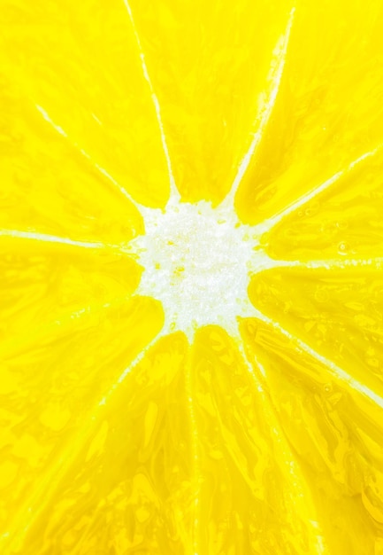 Nahaufnahme Foto von Zitrone Textur Hintergrund Frucht halbiert in der Makroansicht
