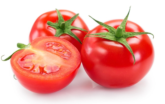 Nahaufnahme Frische Tomaten isoliert