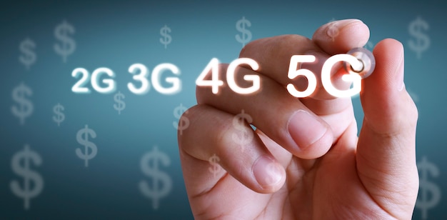 Nahaufnahme Handzeichnung 5G-Netzwerk