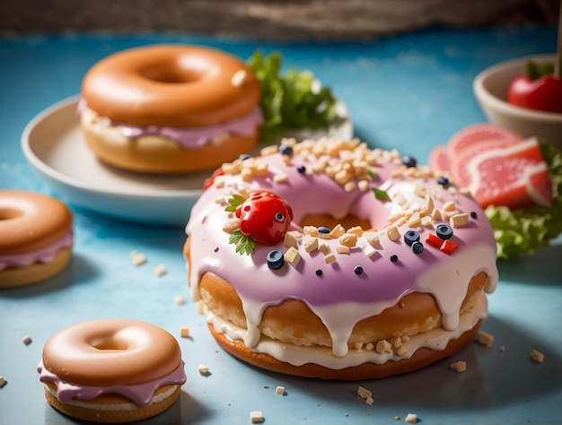 Nahaufnahme köstlicher Donuts