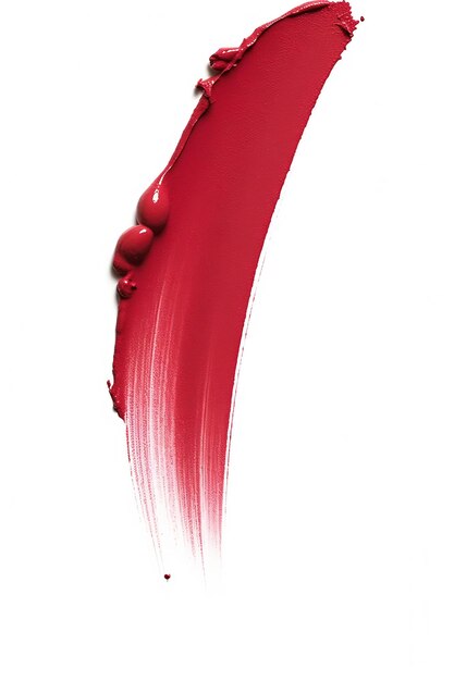 Nahaufnahme Lippenstiftfleck rot fett Komplementärfarbe große diagonale Pinselstriche weiche kurvige Form