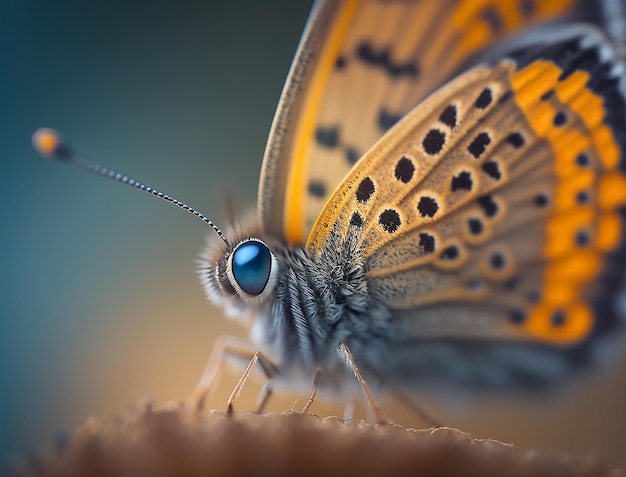 Nahaufnahme-Makrofotografie eines winzigen Schmetterlings, natürliche Schönheit aus nächster Nähe eingefangen