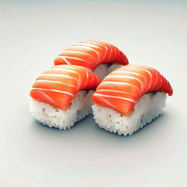 Nahaufnahme mehrerer Stücke Sushi-Lachs-Niguiris