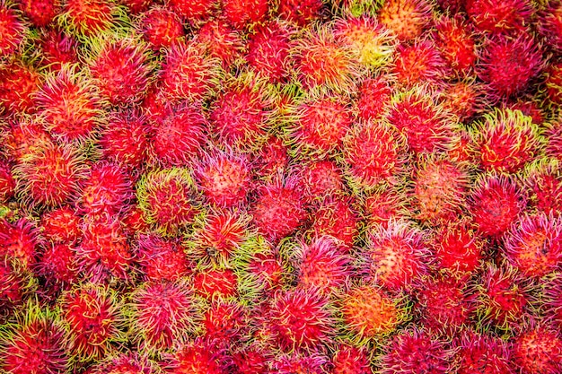 Nahaufnahme Rambutan Früchte Hintergrund