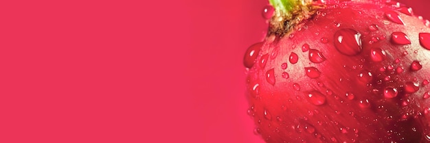 Nahaufnahme schöne Textur von frischem rot-lila Rettichkopf mit Wassertropfen Gemüse-Hintergrund gesundes Essen mit Bio-Zutaten generative ai