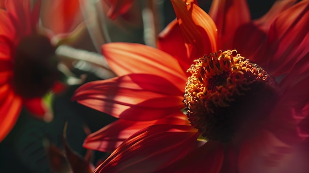 Nahaufnahme Schönheit mexikanische Sonnenblume Generative KI