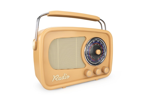 Nahaufnahme Vintage Radio auf weißem Hintergrund