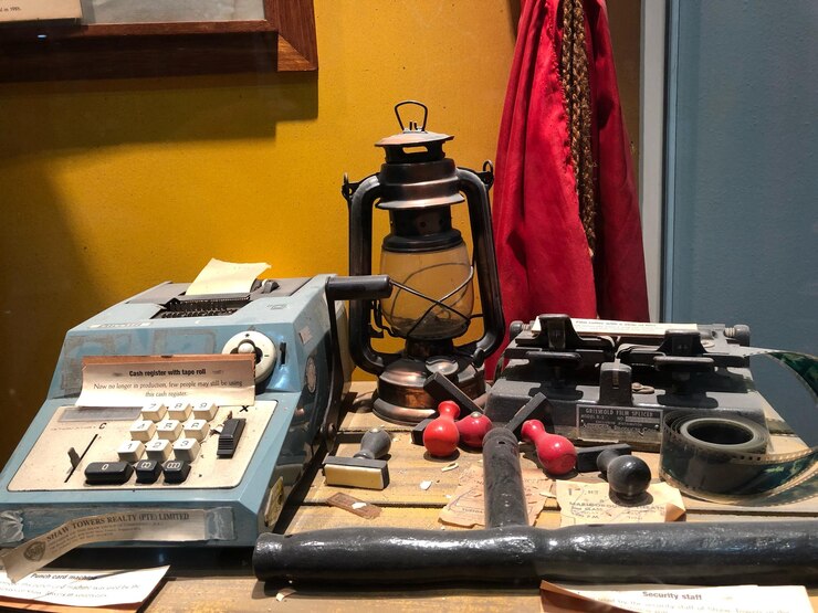 Foto nahaufnahme von altmodischen technologien auf dem tisch