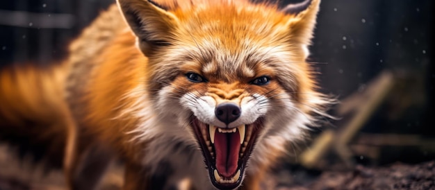 Foto nahaufnahme von angry fox hintergrund