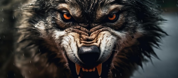 Nahaufnahme von Angry Wolf Hintergrund