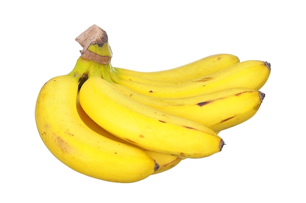 Foto nahaufnahme von bananen vor weißem hintergrund