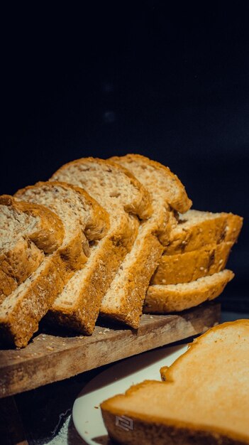 Foto nahaufnahme von brot auf dem tisch