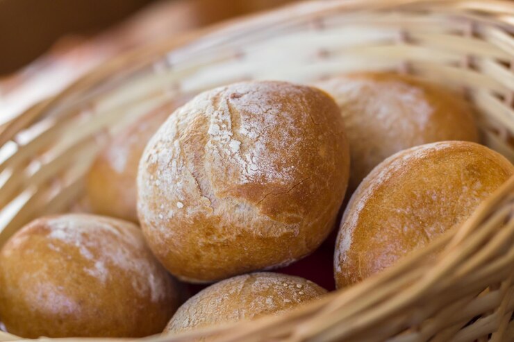 Foto nahaufnahme von brot im korb