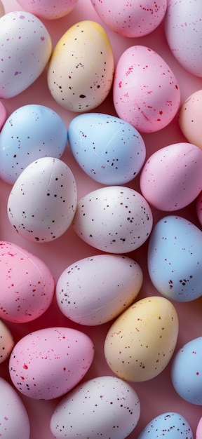 Nahaufnahme von bunten Süßigkeiten-Eiern