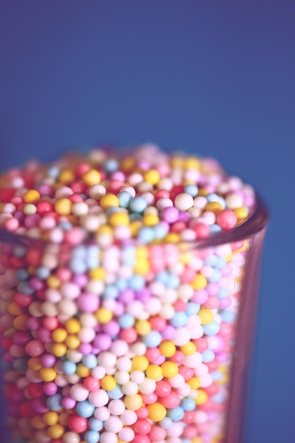 Foto nahaufnahme von bunten süßigkeiten