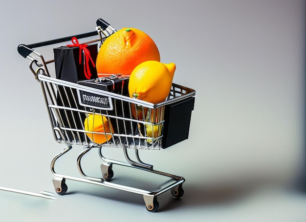 Nahaufnahme von bunten Taschenkästen in einem Trolley mit Hintergrund