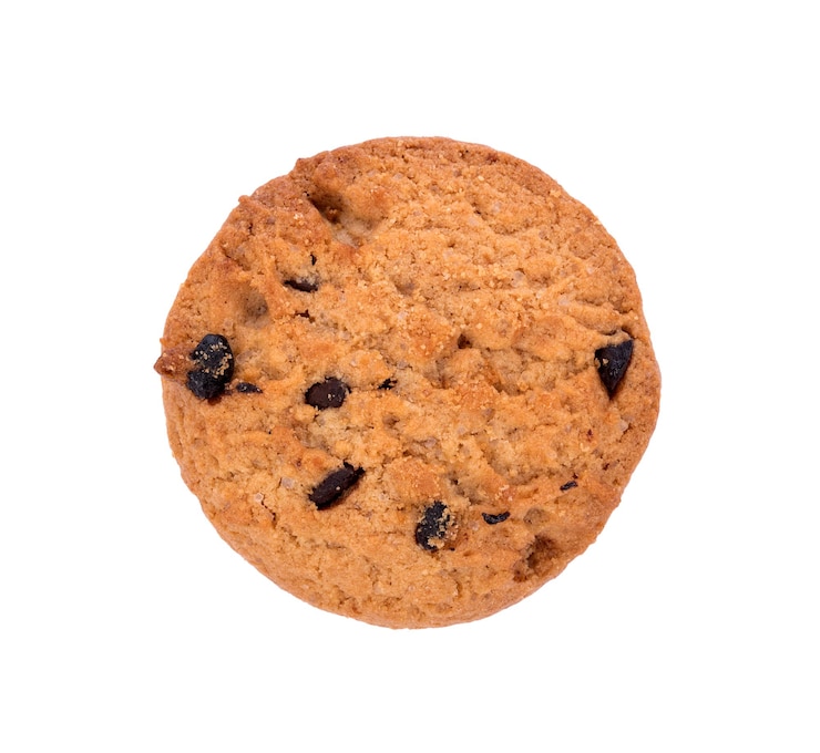 Foto nahaufnahme von cookies vor weißem hintergrund