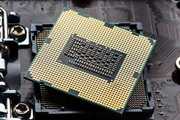 Nahaufnahme von CPU Chip Processor