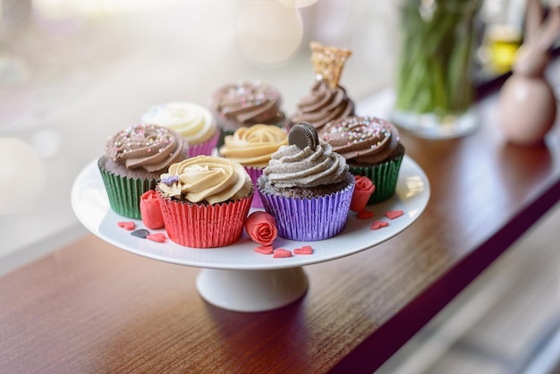 Nahaufnahme von Cupcakes auf dem Tisch
