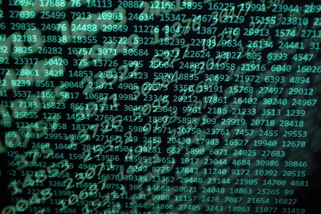 Nahaufnahme von Daten auf einem Computermonitor