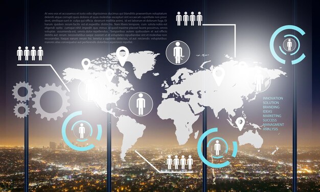 Nahaufnahme von digitalen Zeichen auf Stadthintergrund