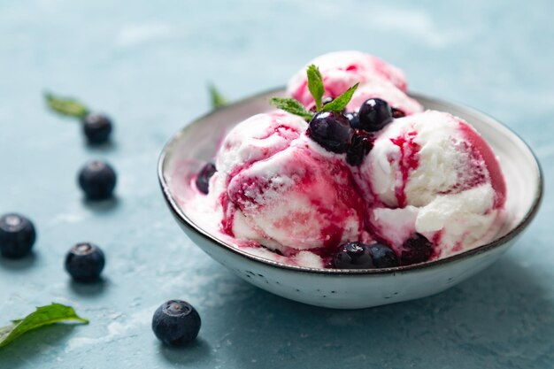 Foto nahaufnahme von eis mit früchten