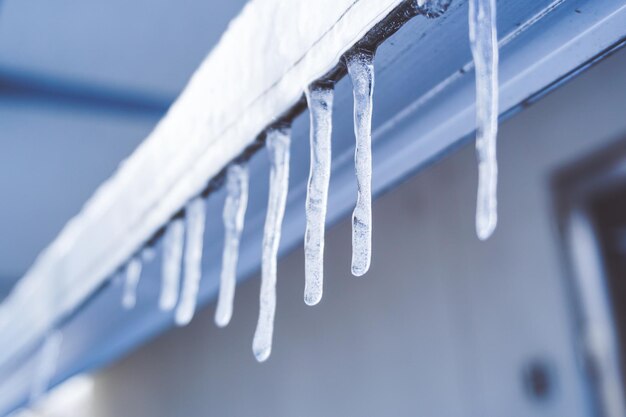 Foto nahaufnahme von eisschnitzeln auf schnee