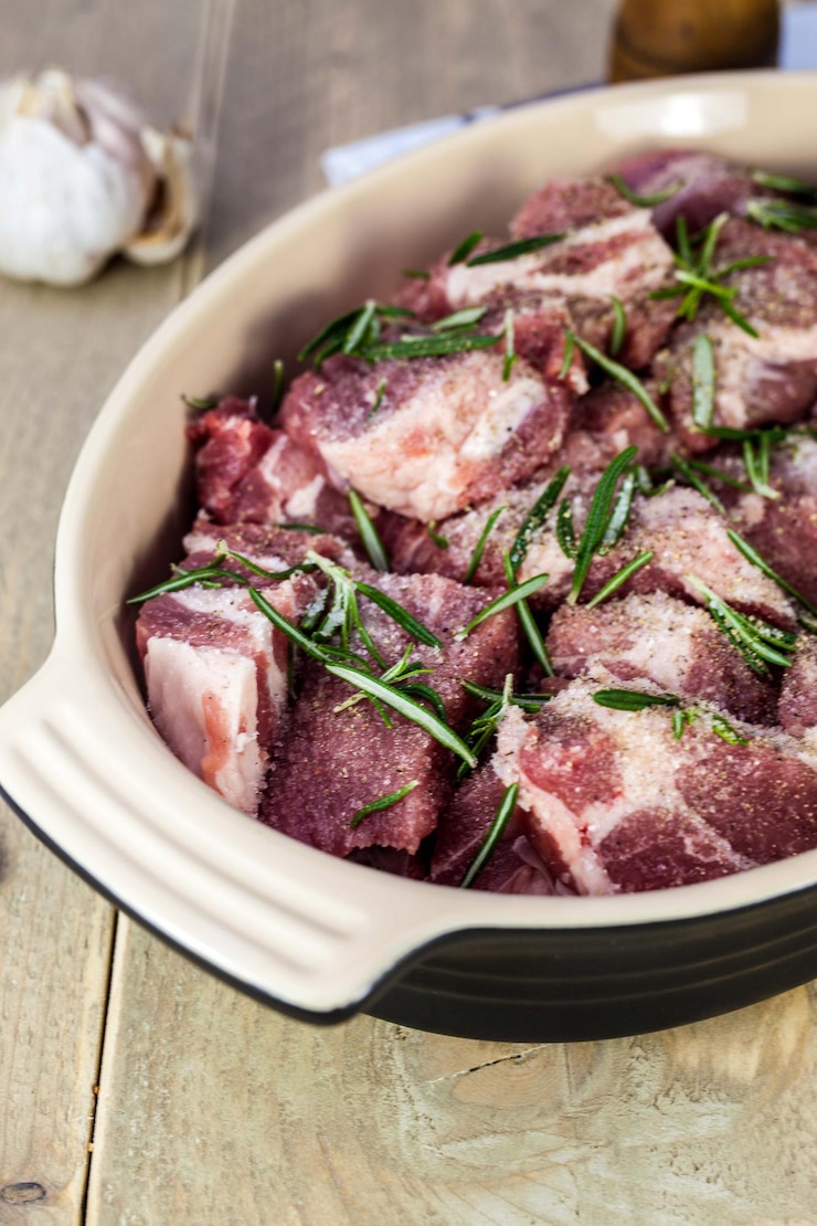 Foto nahaufnahme von fleisch im behälter