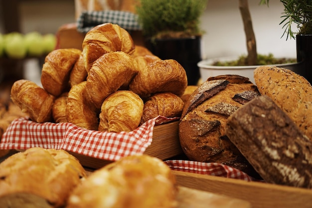 Nahaufnahme von frischen Gebäckprodukten