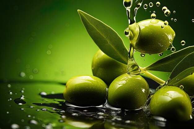 Nahaufnahme von frischen grünen Oliven Konzept für gesunde und frische Lebensmittel