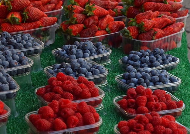 Nahaufnahme von Früchten auf dem Markt