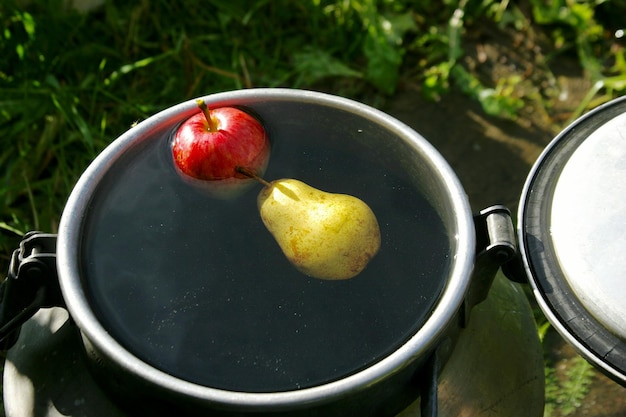 Foto nahaufnahme von früchten im wasser