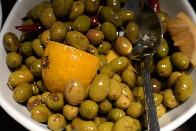 Foto nahaufnahme von früchten in einer schüssel