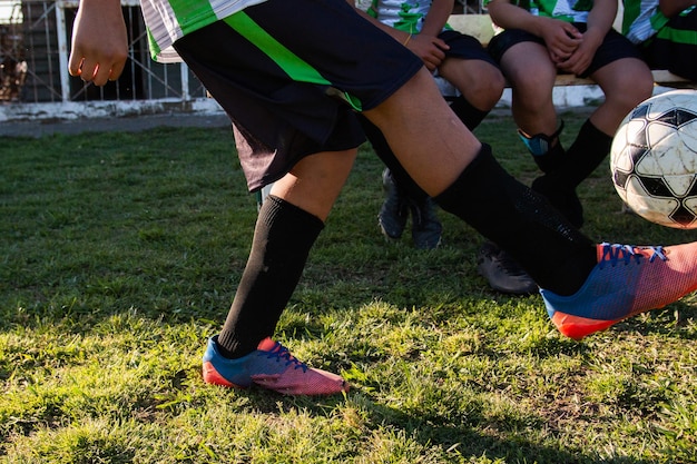 Foto nahaufnahme von fußballspielern