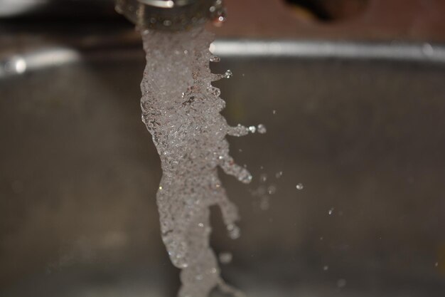 Foto nahaufnahme von gefrorenem wasser