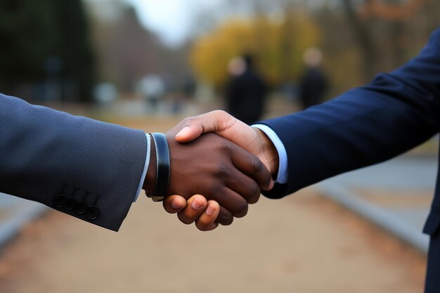 Foto nahaufnahme von geschäftsleuten, die sich die hand schütteln