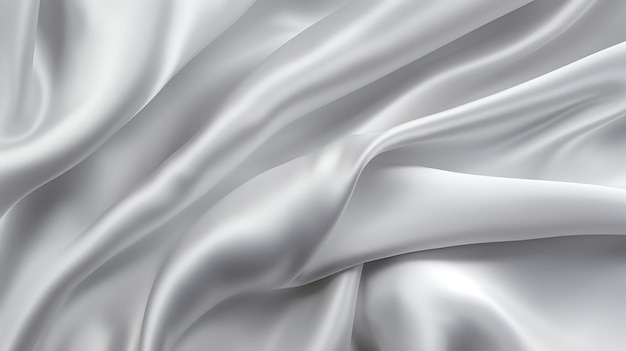 Nahaufnahme von gewölbten weißen Seidenstofflinien 3D-Render-Illustration