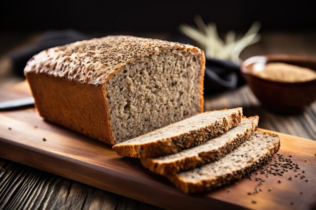 Nahaufnahme von glutenfreiem Brot an Bord