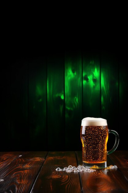 Nahaufnahme von Green Beer Pint mit Shamrock-Details