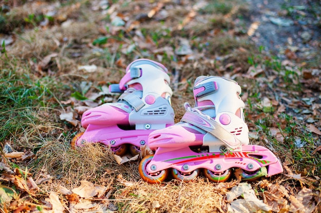 Nahaufnahme von Inline-Skate oder Rollerblade